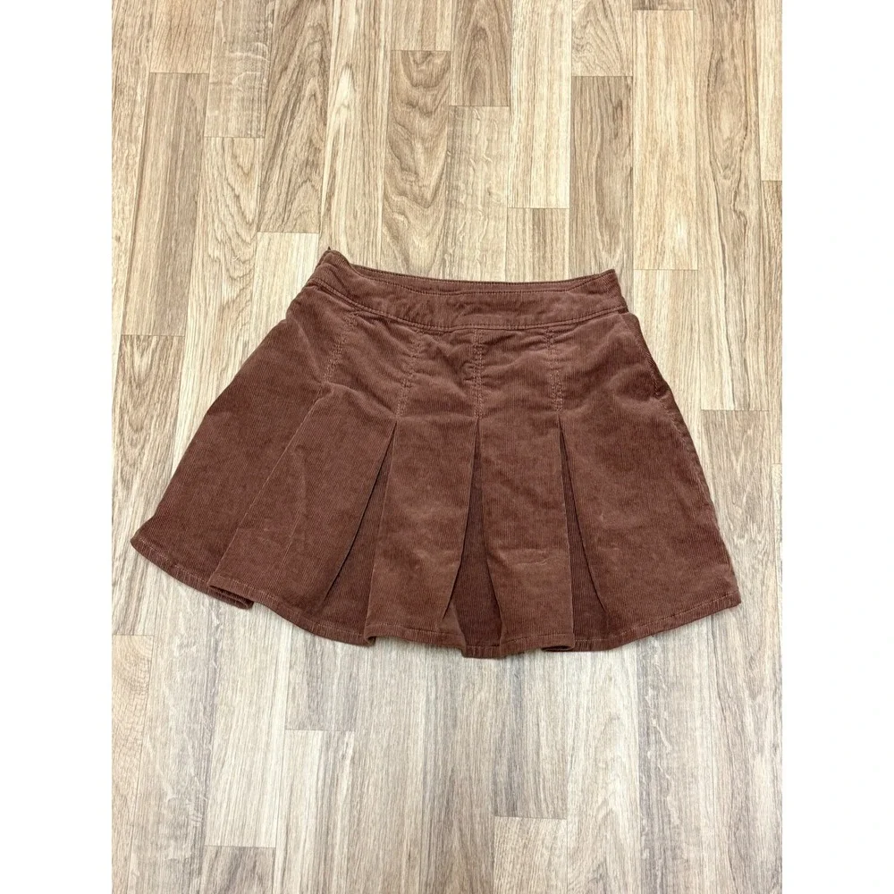 Gap Kids Girls XL Sable Brown Corduroy Pleated Skirt
